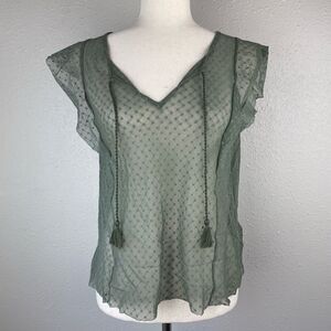 NWOT Aerie Sheer Green Top Size XS